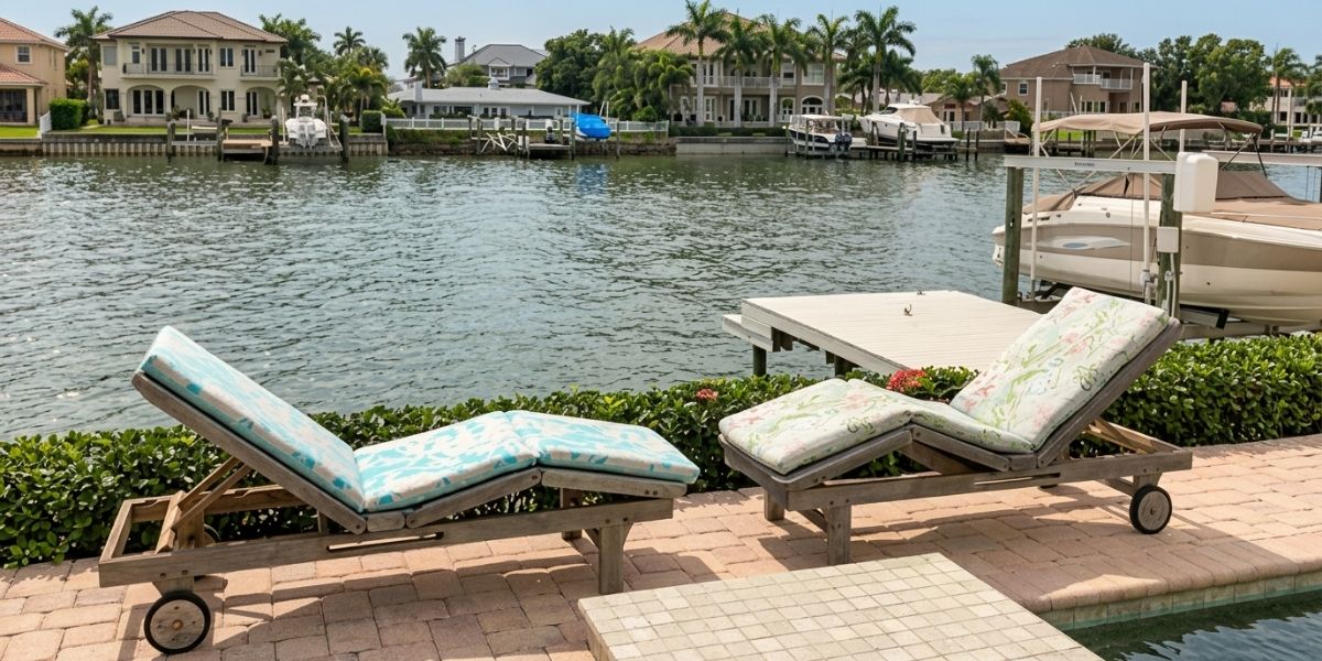 Customer Supplies Own Fabric for Reversible Chaise Lounge Cushions