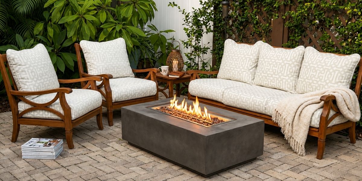 Sunbrella Fretwork Mist Cushion Covers Refresh Florida Patio