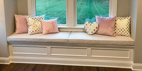 Blush, Gold, and Glam: Cozy Window Seat Cushions and Pillows