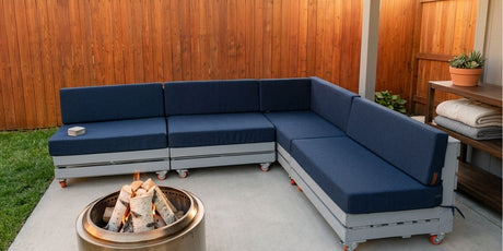 Custom Seat and Back Cushions Turn this Backyard into a Lounge