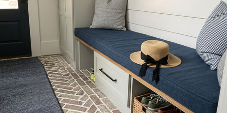 Perfect Mud Room Bench Cushion in Sunbrella Blend Indigo