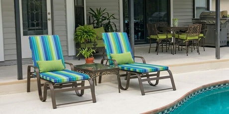 Variety of Coordinating Sunbrella Cushions Serve Multiple Purposes on Patio