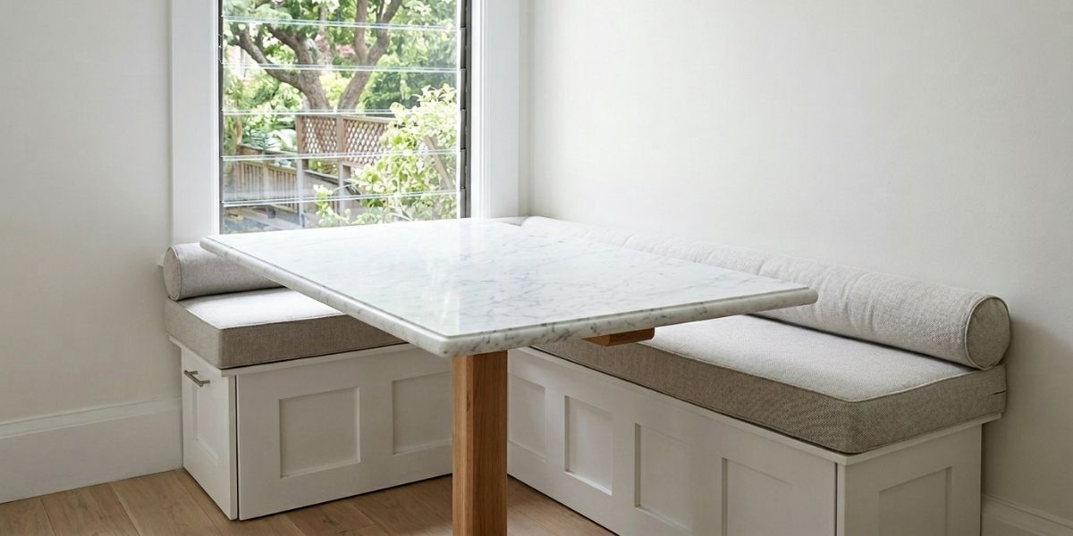 Sunbrella Cushions and Bolsters Add Comfort and Texture to Dining Nook