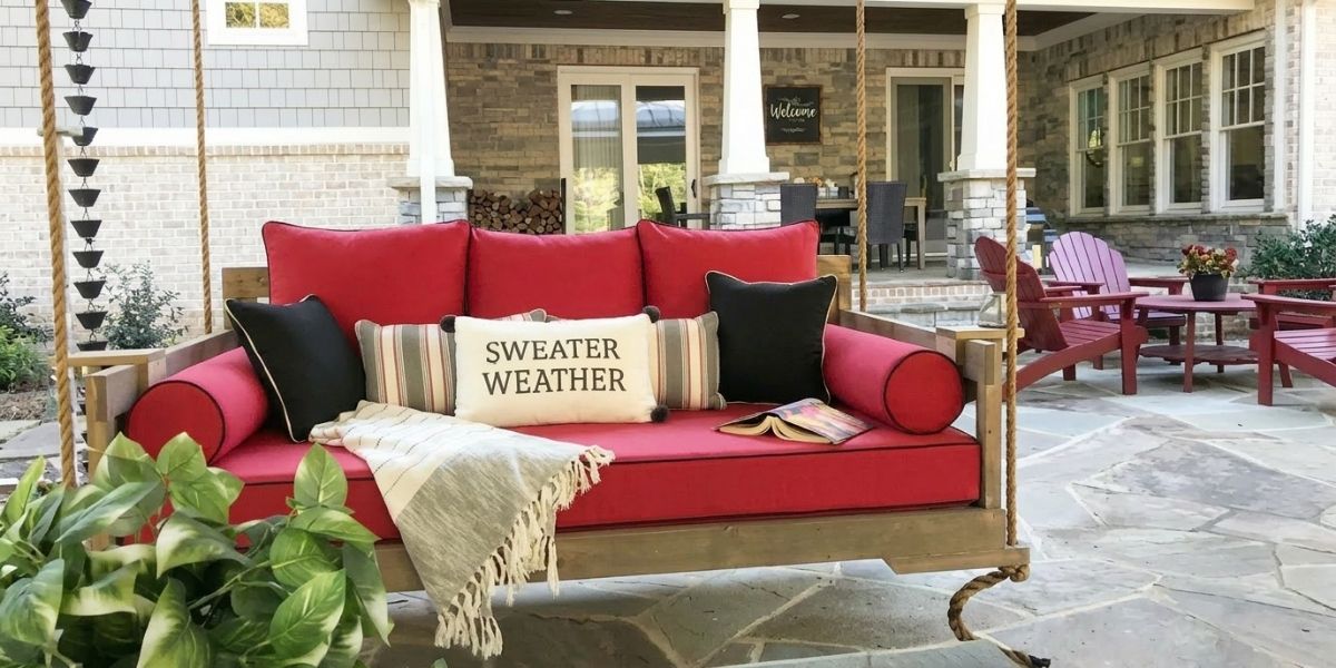 Sunbrella Spectrum Cherry Lifts This Festive Patio