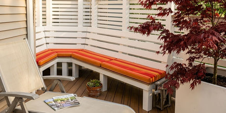 Plain Bench Now POPS! With Sunbrella Expand Tamale