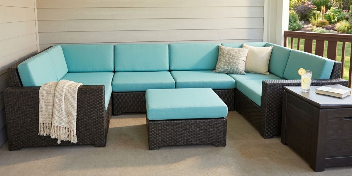 Uniform Sunbrella RAIN Cushions Add Fresh Touch to Sectional