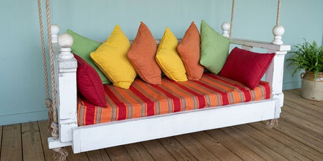 Bold Daybed Cushion Cover Makes Great Focal Point on Porch