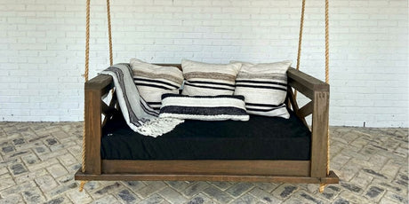 Classic Black Daybed Cushion Cover Anchors Rustic Porch Swing