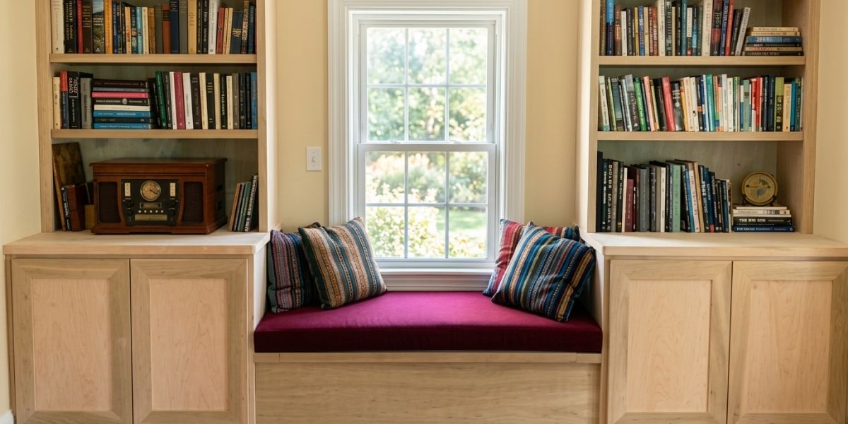 Custom Bench Cushion Turns This Nook into the Perfect Reading Space