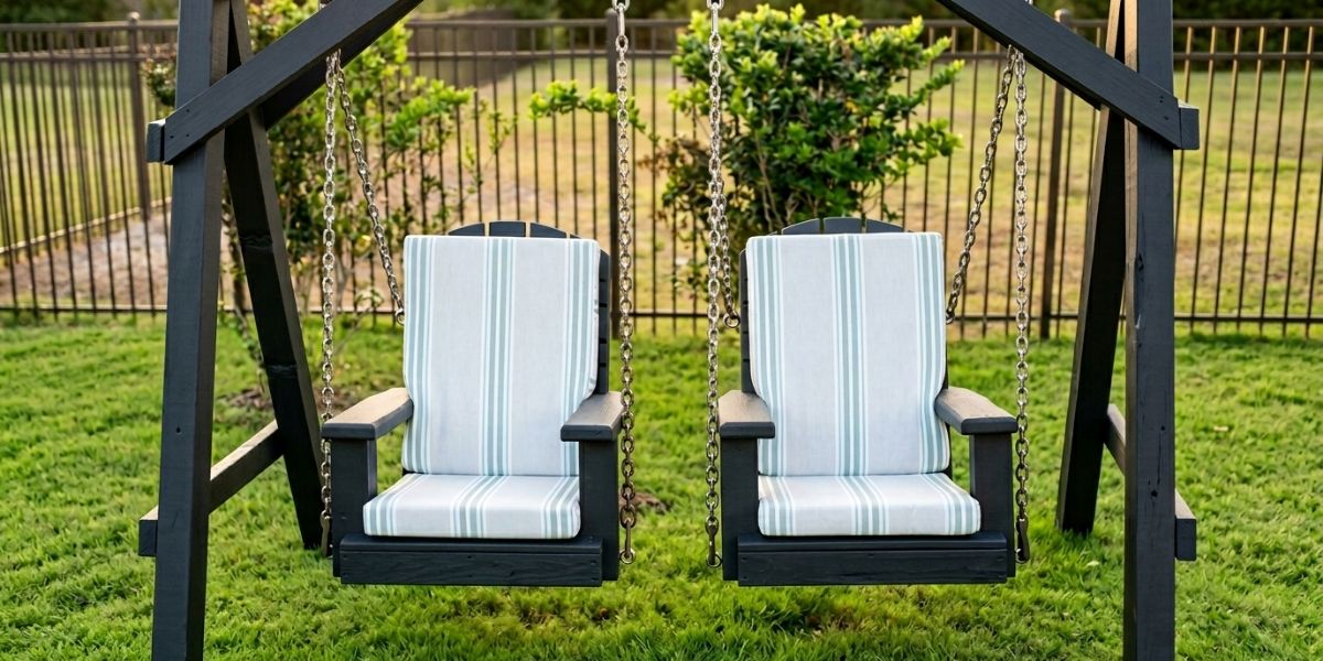 Double Swing Sports Extra Tall Seat Backs in Sunbrella Ethos Frond