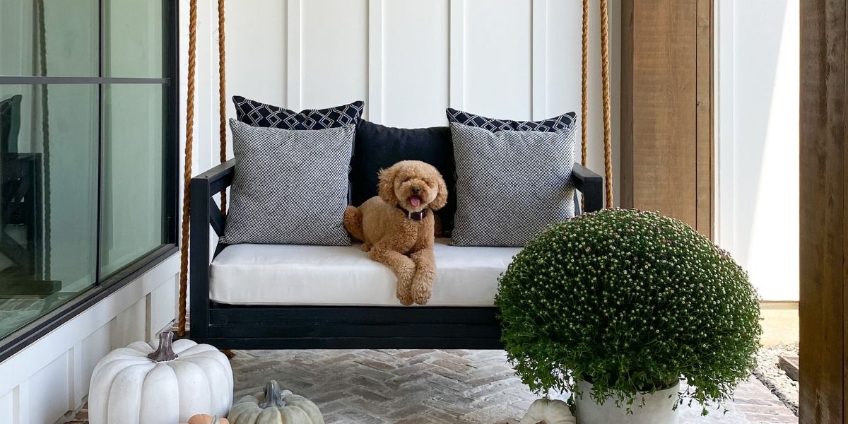 Influencer Collaboration Highlights Black and White Modern Farmhouse Porch - Patio Lane