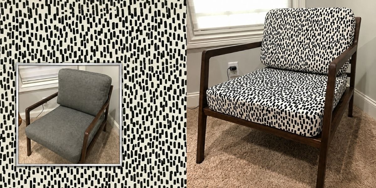 Nate Berkus Fabric Transform Chair from Dull to Contemporary