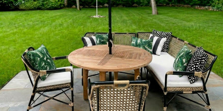 Outdoor Dining Set Gets a Perfect Fit With Custom Sunbrella RAIN Cushions