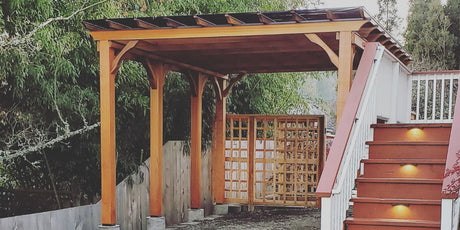 Solar Screen Provides Light Filtering Shade Protection Over Pergola - Patio Lane