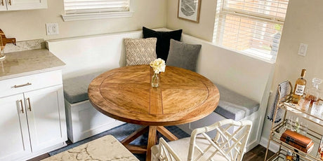 Sunbrella Canvas Granite is the Perfect Neutral for This Breakfast Nook