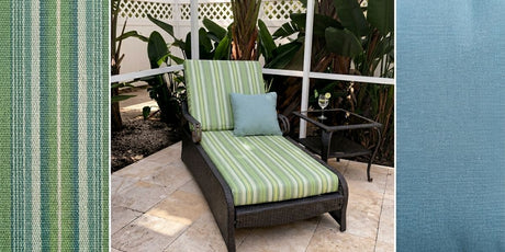 Sunbrella Foster Surfside Chaise Cushion Triumphs Over the Elements