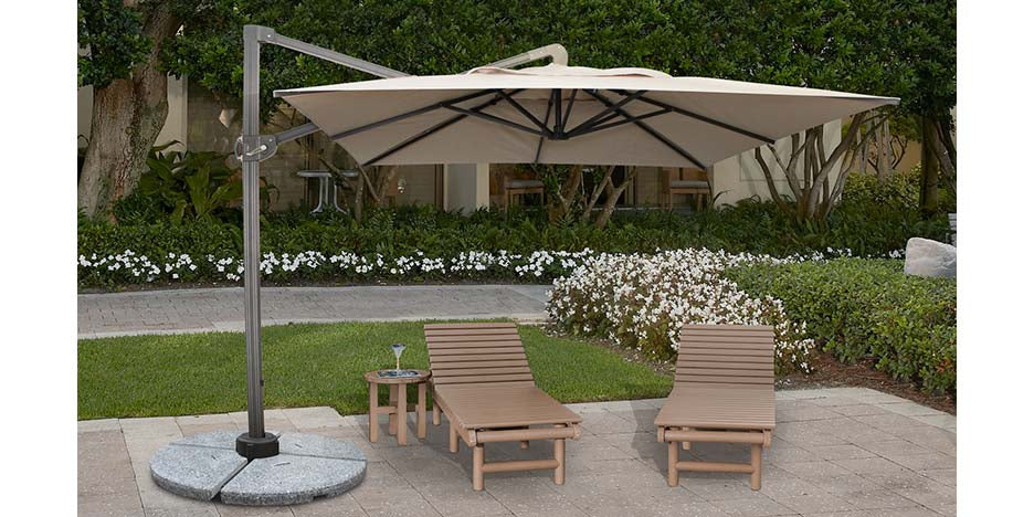 Fiberbuilt 10ft Cantilever Umbrella - Aluminum Trigger Lift Pole With Sunbrella Fabric