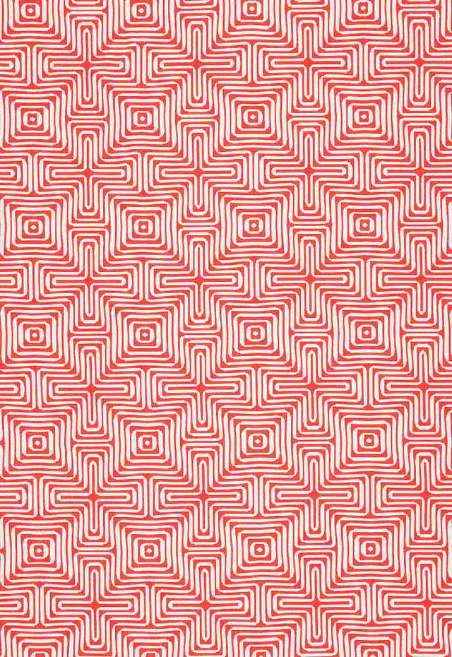 Schumacher Amazing Maze Coral 65324 by Trina Turk Upholstery Fabric