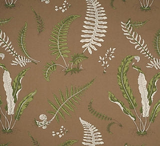 Scalamandre Elsie De Wolfe Greens On Brown SC 000516425 Upholstery Fabric