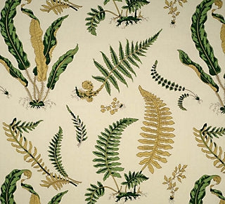 Scalamandre Elsie De Wolfe Greens On Off-White SC 000116425 Upholstery Fabric