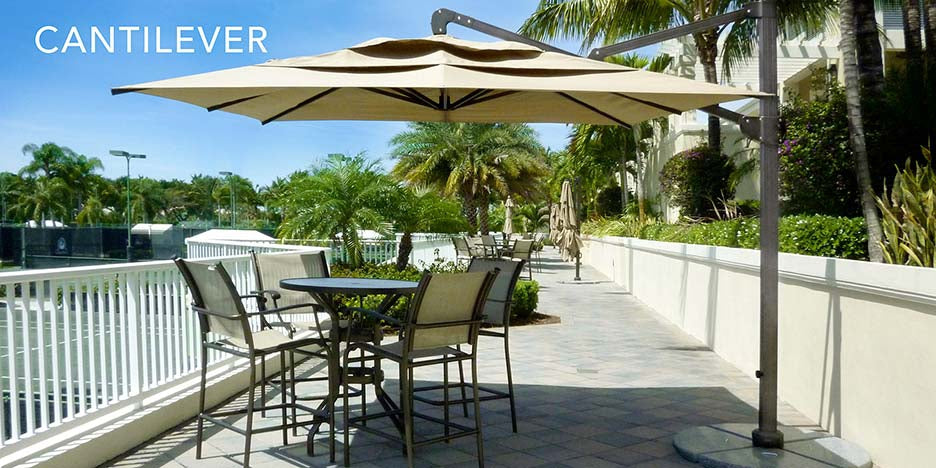 Fiberbuilt 10ft Cantilever Umbrella - Aluminum Trigger Lift Pole With Sunbrella Fabric