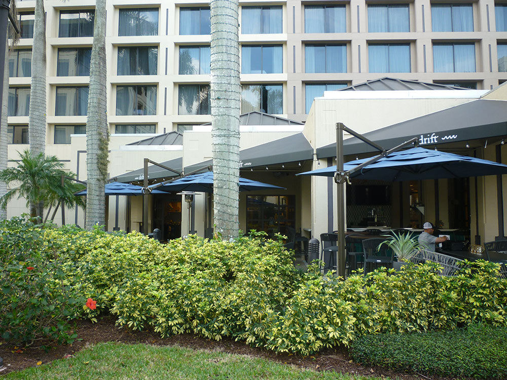 Fiberbuilt 10ft Cantilever Umbrella - Aluminum Trigger Lift Pole With Sunbrella Fabric