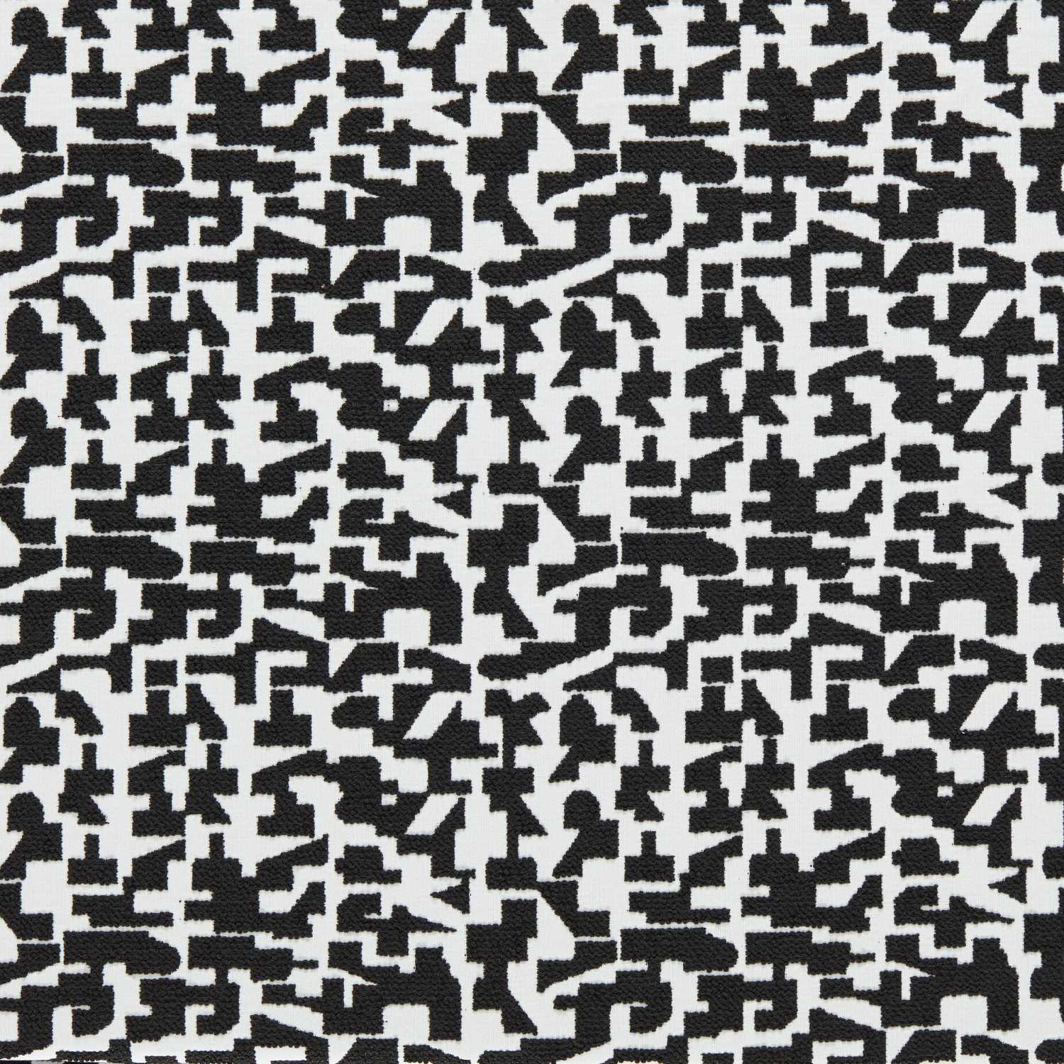 Sample of Clarke and Clarke Kaleia Ebony F1796-03 Alfresco Indoor Outdoor Weaves Collection Upholstery Fabric
