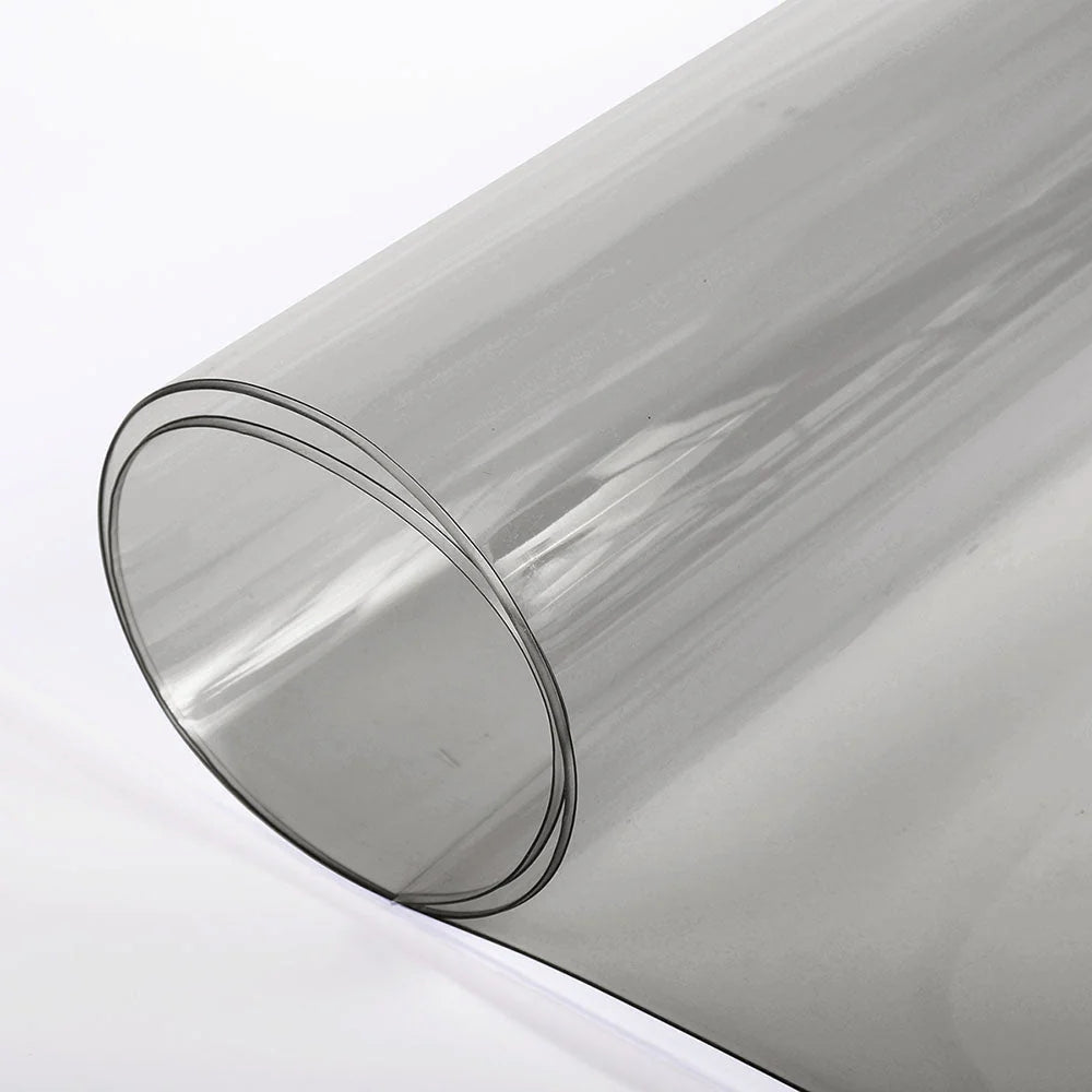 By the Yard - Super 2 Smoke - Clear Vinyl 30 Gauge x 54 inches w/paper Light Smoke