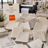 The Neutrals Edit outdoor fabric sample pack featuring linen, sand, dune, parchment and soft neutral fabric swatches