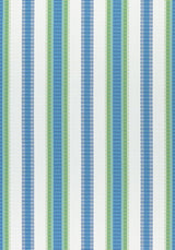 Thibaut Samba Stripe Royal Blue and Green W74670 Festival Collection Upholstery Fabric