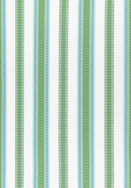 Thibaut Samba Stripe Kelly Green and Pool W74672 Festival Collection Upholstery Fabric