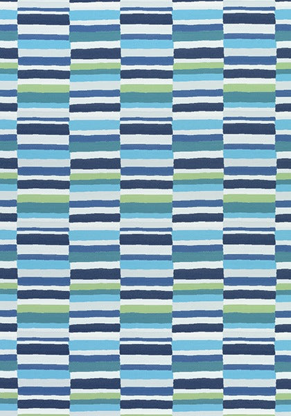 Thibaut Carnivale Blue and Green W74686 Festival Collection Upholstery Fabric