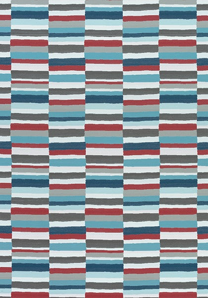 Thibaut Carnivale Teal and Cranberry W74689 Festival Collection Upholstery Fabric