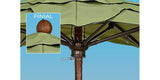 Fiberbuilt 11ft Palm Umbrella - Bark Pulley & Pin with Sunbrella Fabric