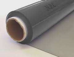 By the Yard - Super 2 Smoke - Clear Vinyl 20 Gauge x 54 inches w/paper Light Smoke