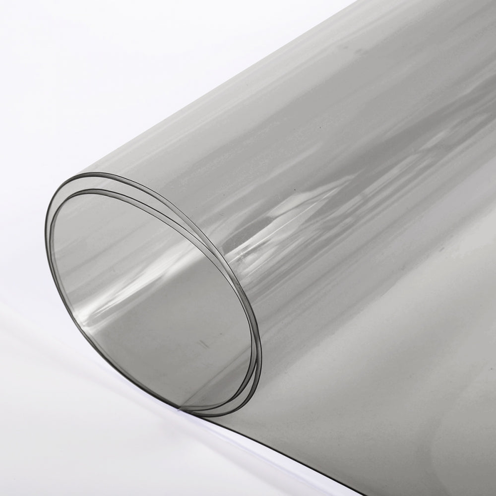 By the Yard - Super 2 Smoke - Clear Vinyl 20 Gauge x 54 inches w/paper Light Smoke