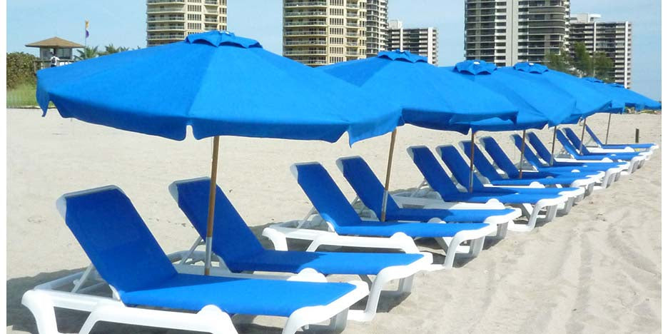 Fiberbuilt 7.5ft Beach Hexagon Umbrella - Natural Ash Push Up Lift Pole With Sunbrella Fabric