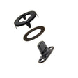 Common Sense Turn Button Fastener Set - Cloth - to - Surface (Government Black Brass) 0.68 inch Turn Button - (Screws not included)