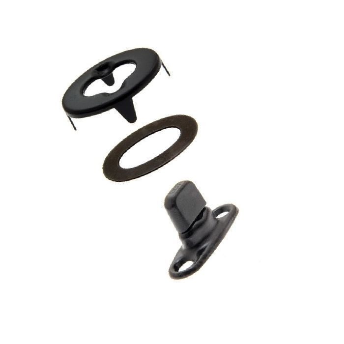 Common Sense Turn Button Fastener Set - Cloth - to - Surface (Government Black Brass) 0.68 inch Turn Button - (Screws not included)