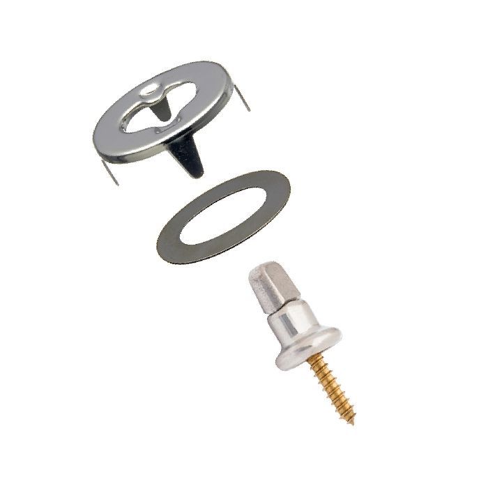 Common Sense Turn Button Fastener Set - Cloth - to - Surface (Nickel - Plated Brass)