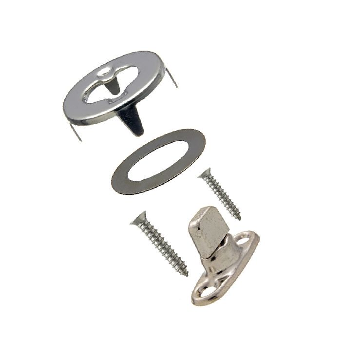Common Sense Turn Button Fastener Set - Cloth - to - Surface (Nickel - Plated Brass) - (Screws are included)