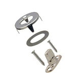 Common Sense Turn Button Fastener Set - Cloth - to - Surface (Nickel - Plated Brass) - (Screws are included)