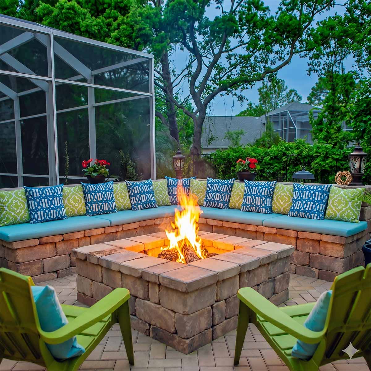 Custom Outdoor Bench Cushion in Sunbrella Fabric