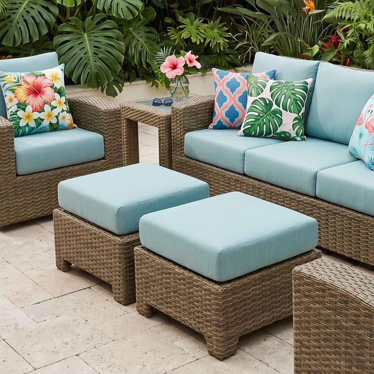 Custom Ottoman Cushions - Patio Lane