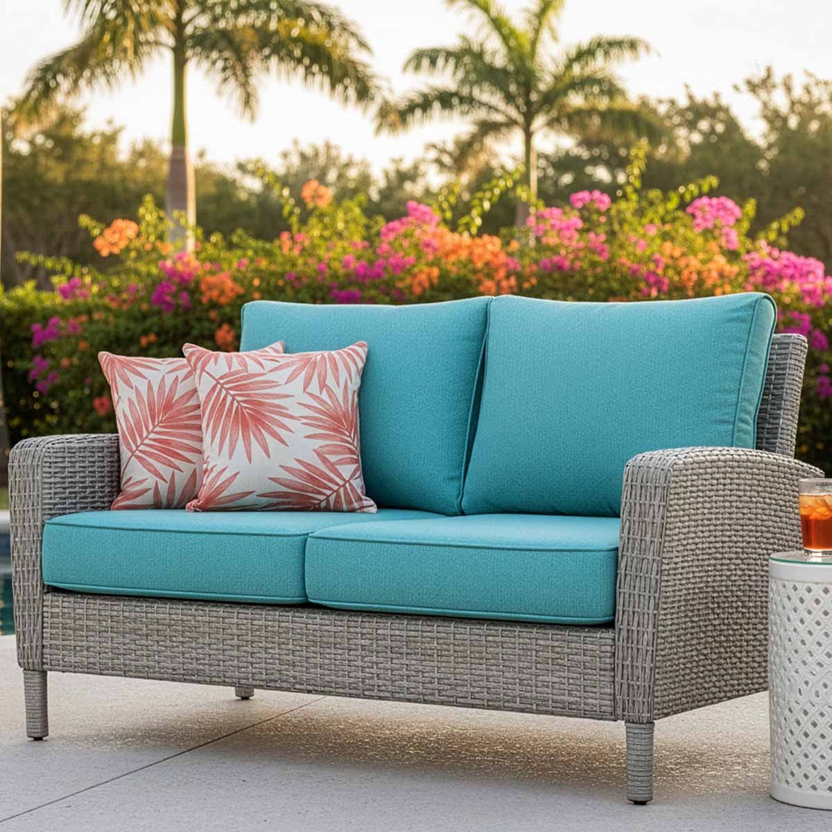 Custom Loveseat Cushions - Patio Lane