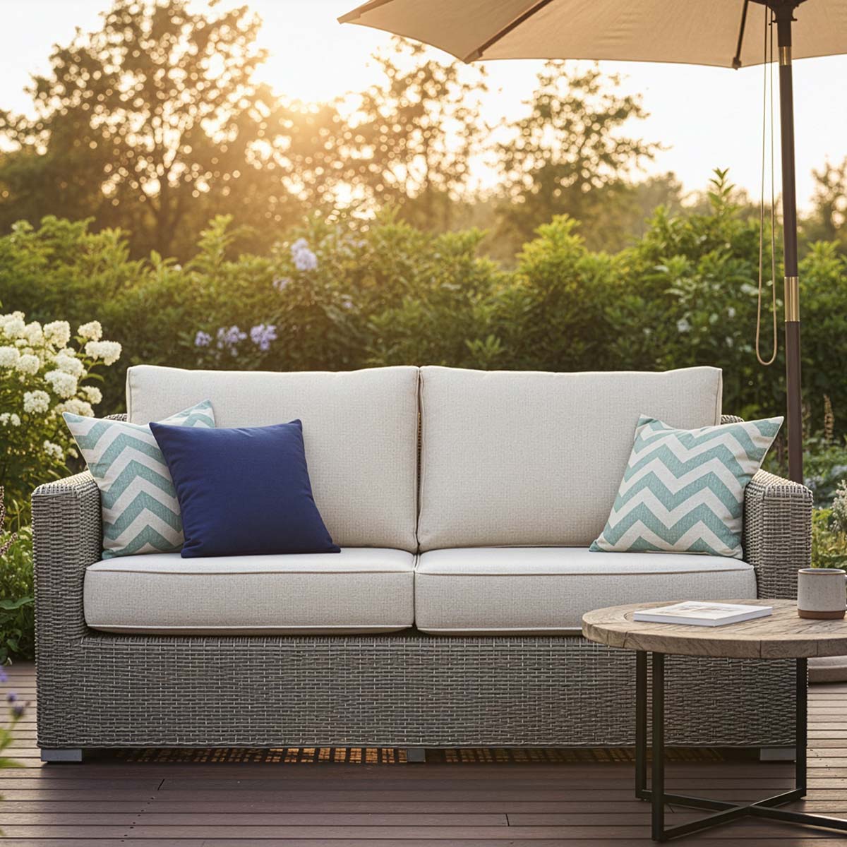 Custom Loveseat Cushions - Patio Lane