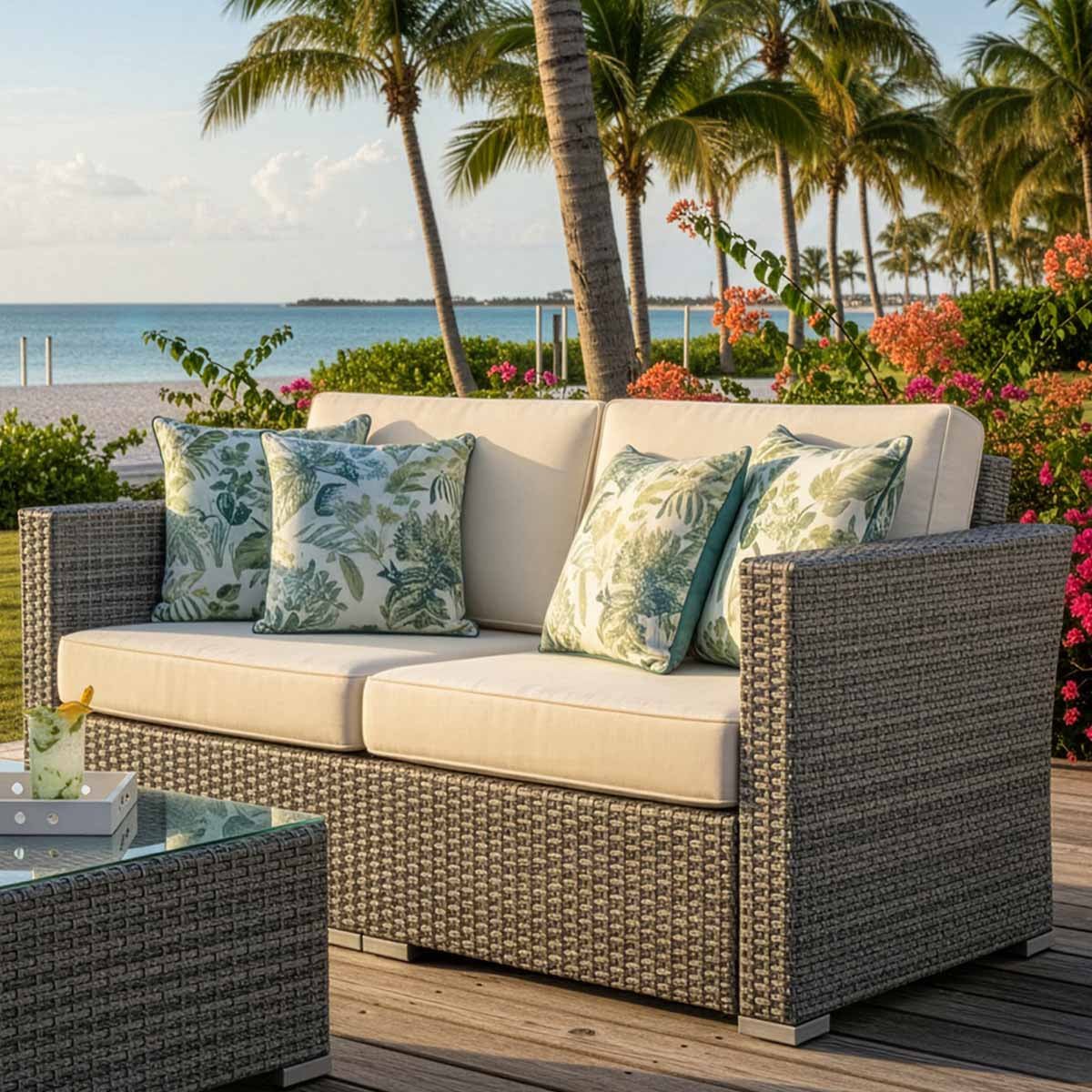 Custom Loveseat Cushions - Patio Lane