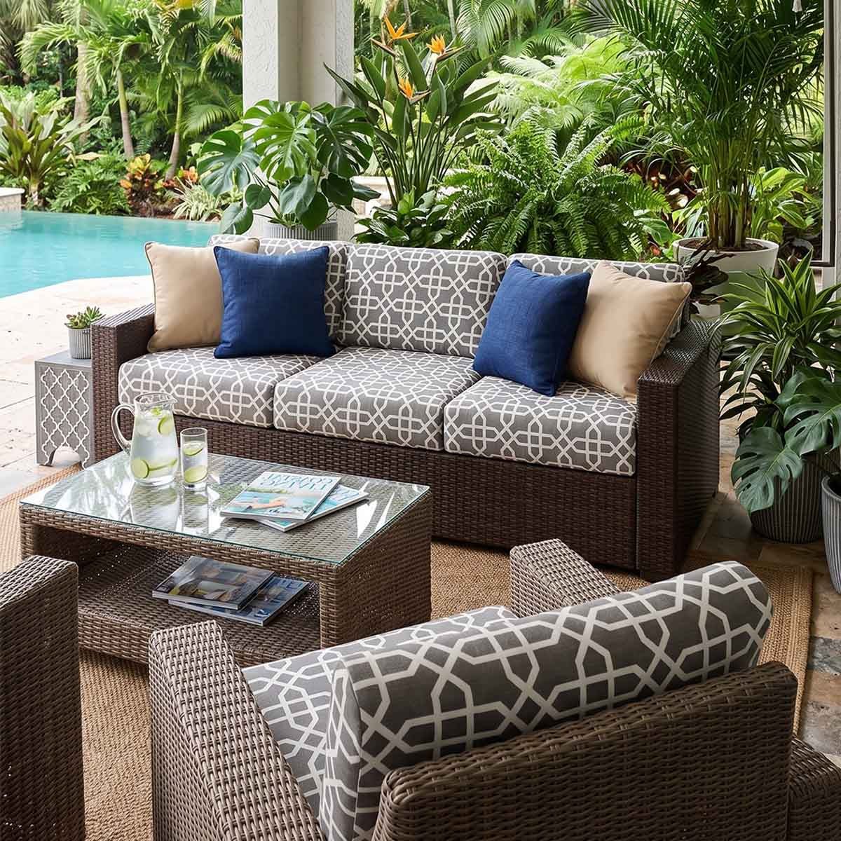 Custom Outdoor Sofa Cushions Made With Sunbrella Fabric