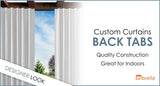 Custom Size Indoor/Outdoor Sunbrella Drapery Curtains with Back Tabs - Patio Lane