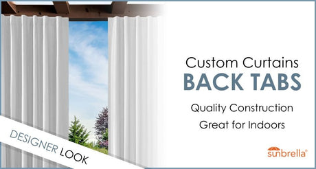 Custom Size Indoor/Outdoor Sunbrella Drapery Curtains with Back Tabs - Patio Lane